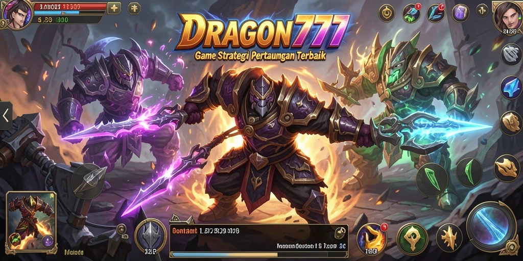 Screenshot gameplay DRAGON777 menampilkan pertempuran SLG yang seru.