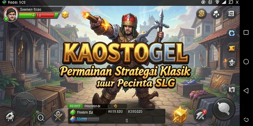 Screenshot utama KAOSTOGEL menampilkan aksi pertempuran yang seru.