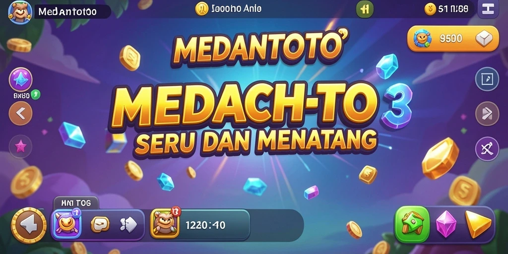 Tampilan gameplay seru dan berwarna dalam MEDANTOTO di level Match-3.