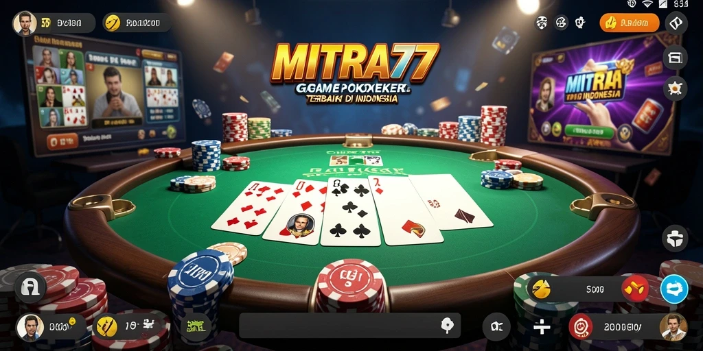 Tampilan menarik dari gameplay Poker di MITRA77.