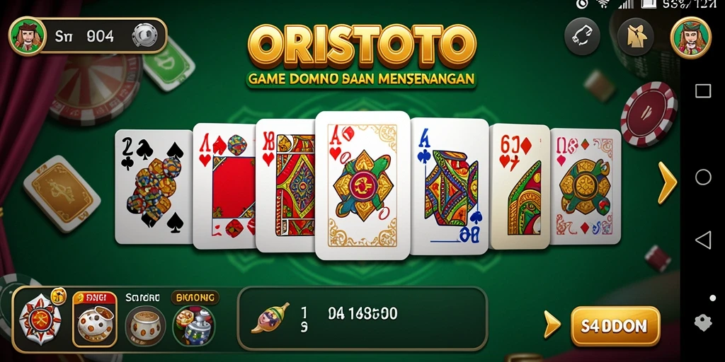 Tampilan screenshot ORISTOTO yang menampilkan pengalaman bermain domino yang seru.