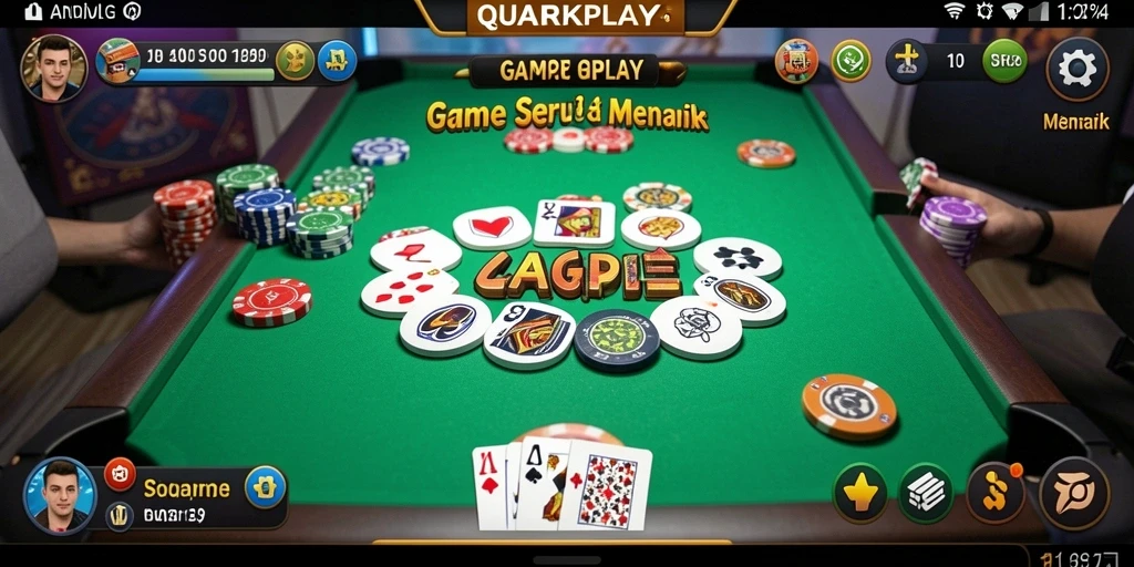 Tampilan gameplay menarik dari QUARKPLAY yang menunjukkan strategi Gaple.