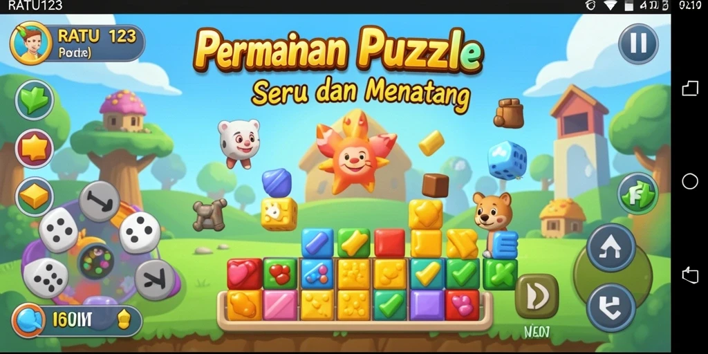 Tampilan gameplay puzzle dari RATU123 yang menantang.
