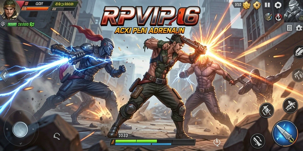 Screenshot RPVIP6 menampilkan aksi pertarungan yang seru dan mendebarkan.